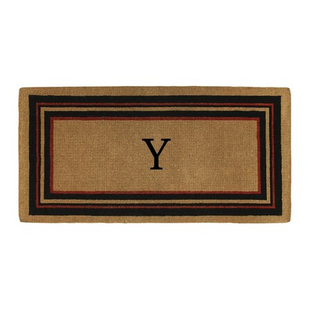 Calloway Mills Monogram Door Mat, Natural, Black, Red, 36 in W x 72 in L 180063672Y